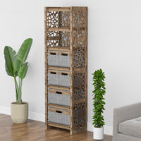 Thumbnail for Stones Tall 6 Drawer Storage Tower [2L 4S GRAY BINS]