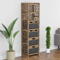 Thumbnail for Stones Tall 6 Drawer Storage Tower [2L 4S BLACK BINS]