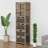 Thumbnail for Stones Tall 6 Drawer Storage Tower [2L 4S BLACK BINS]