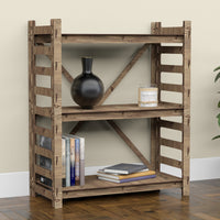 Thumbnail for Ladder X 3-tier Bookshelf Bookcase Shelving Unit