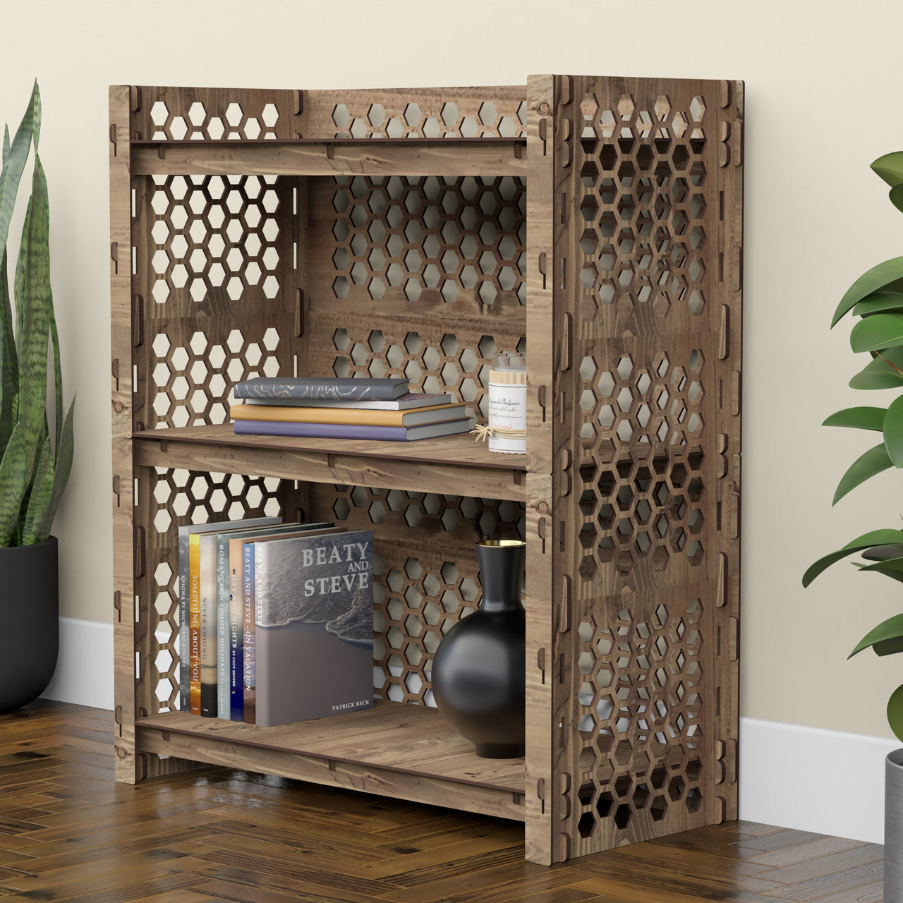 Honeycomb-S LUX 3-tier Bookshelf Bookcase Shelving Unit