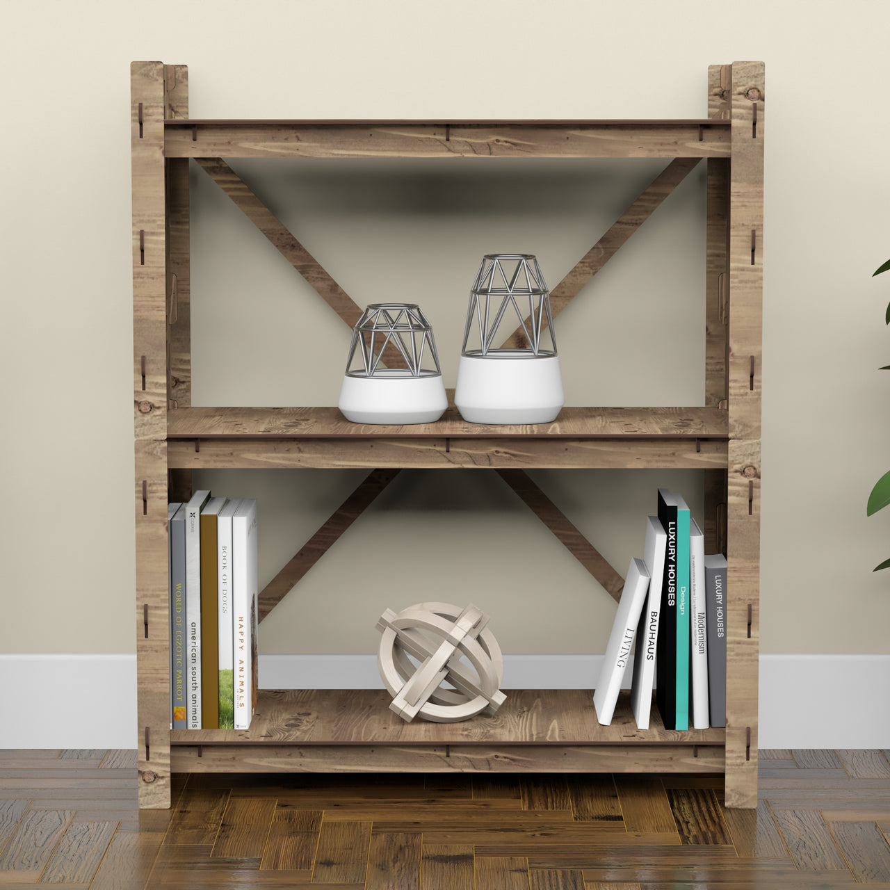 Stones X 3-tier Bookshelf Bookcase Shelving Unit