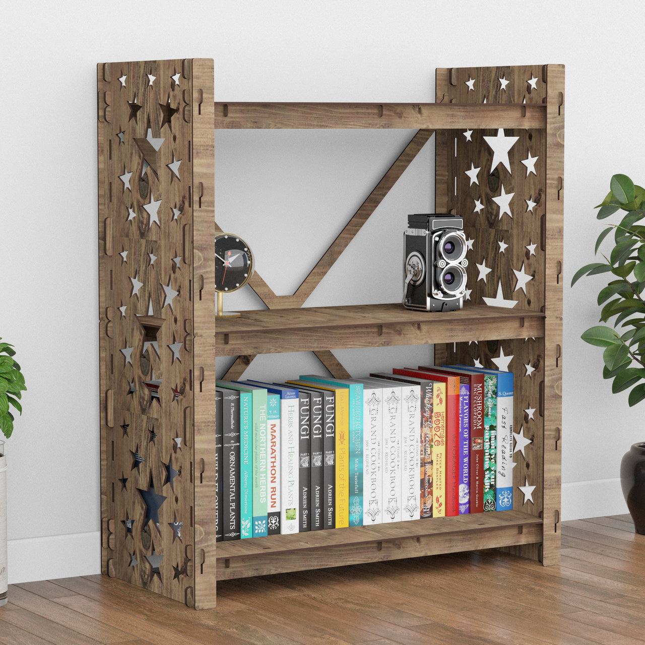 Stars X 3-tier Bookshelf Bookcase Shelving Unit