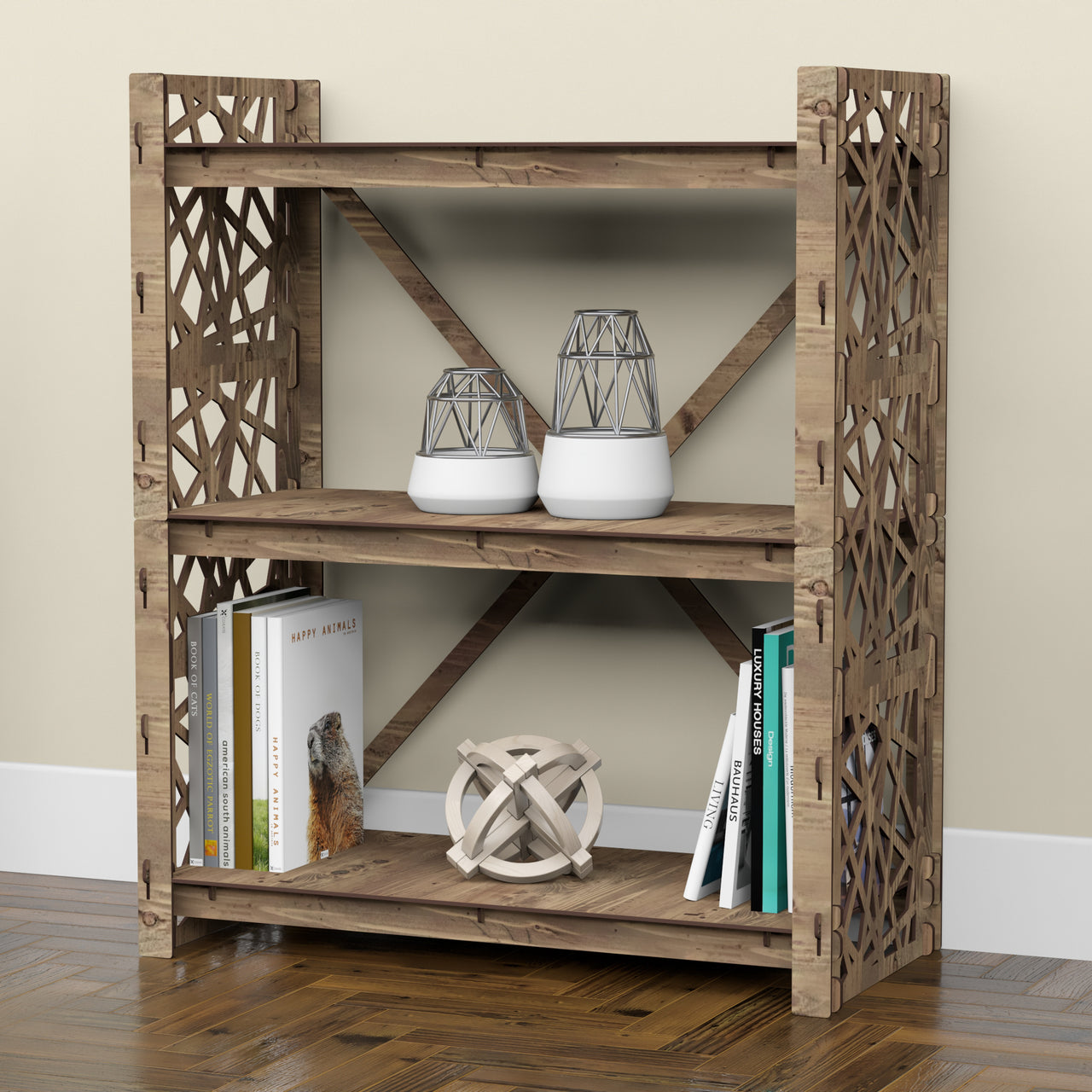 Crystals X 3-tier Bookshelf Bookcase Shelving Unit