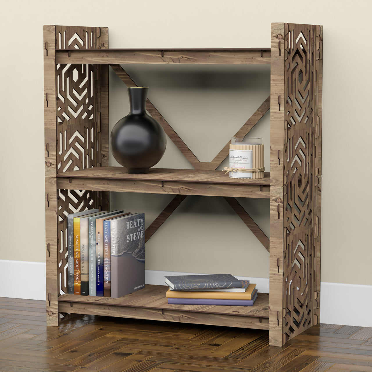 Solar X 3-tier Bookshelf Bookcase Shelving Unit