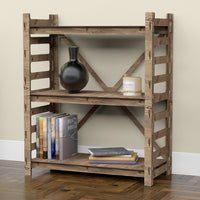 Thumbnail for Ladder X 3-tier Bookshelf Bookcase Shelving Unit