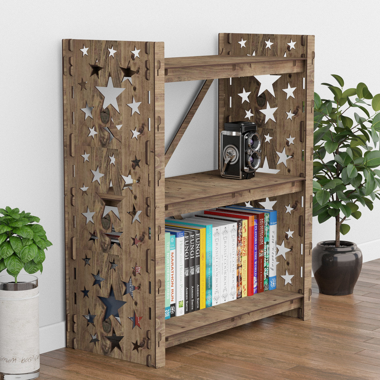 Stars X 3-tier Bookshelf Bookcase Shelving Unit