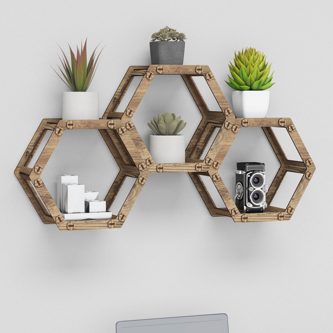 Hexagon Wall Shelves [3pcs set]