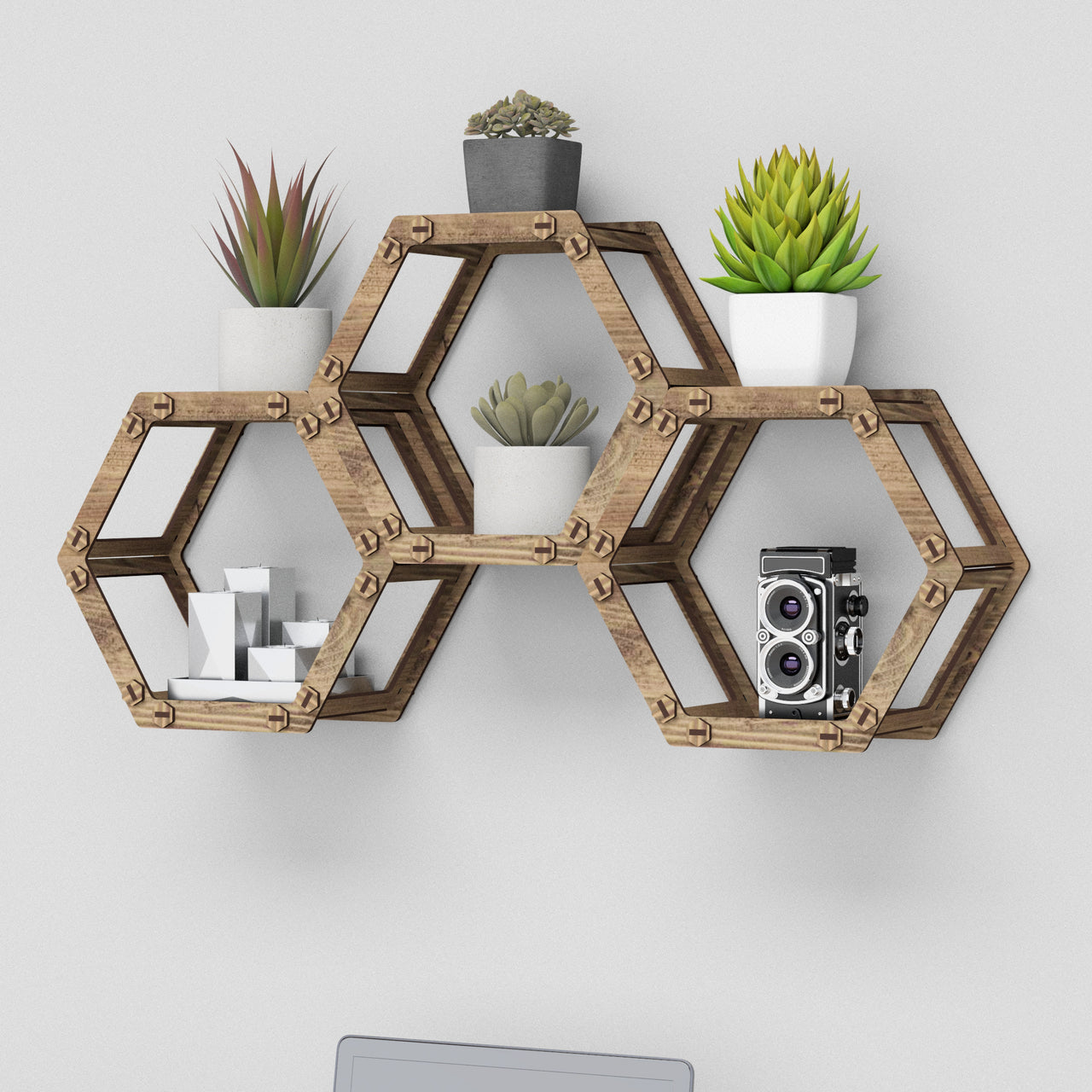 Hexagon Wall Shelves [3pcs set]