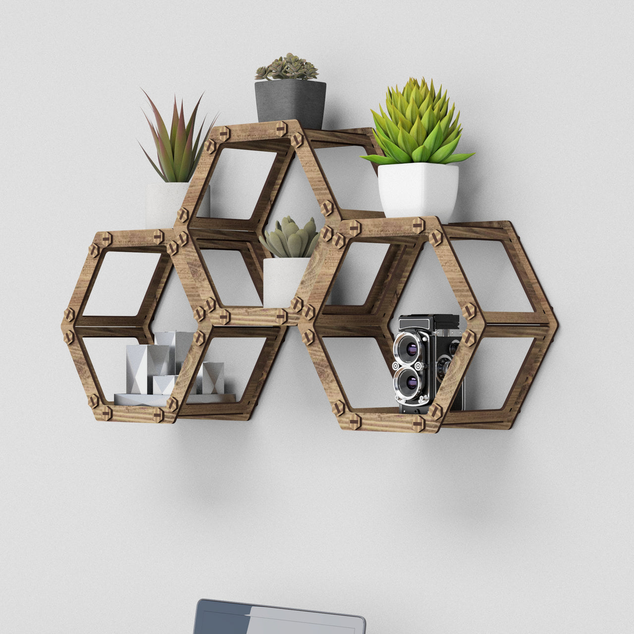 Hexagon Wall Shelves [3pcs set]