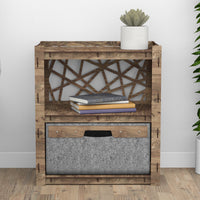 Thumbnail for Crystals Bedside Table Nightstand 1 Drawer [1 LARGE GRAY BIN]