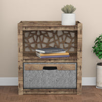 Thumbnail for Stones Bedside Table Nightstand 1 Drawer [1 LARGE GRAY BIN]