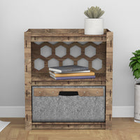 Thumbnail for Honeycomb Bedside Table Nightstand 1 Drawer [1 LARGE GRAY BIN]