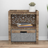 Thumbnail for Solar Bedside Table Nightstand 1 Drawer [1 LARGE GRAY BIN]