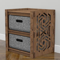 Thumbnail for Solar Small Bedside Table Nightstand 2 Drawer [2 LARGE GRAY BIN]