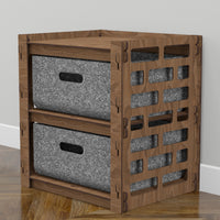 Thumbnail for Brickwall Small Bedside Table Nightstand 2 Drawer [2 LARGE GRAY BIN]