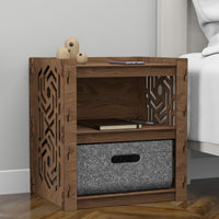 Thumbnail for Solar Small Bedside Table Nightstand 1 Drawer [1 LARGE GRAY BIN]