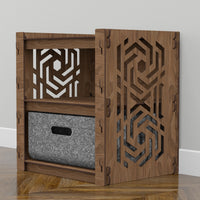 Thumbnail for Solar Small Bedside Table Nightstand 1 Drawer [1 LARGE GRAY BIN]