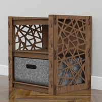 Thumbnail for Crystals Small Bedside Table Nightstand 1 Drawer [1 LARGE GRAY BIN]