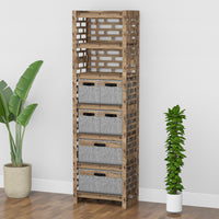 Thumbnail for Brickwall Tall 6 Drawer Storage Tower [2L 4S GRAY BINS]