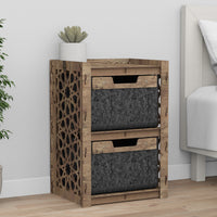 Thumbnail for Arabic Bedside Table Nightstand 2 Drawers [2 BLACK BINS]