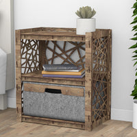 Thumbnail for Crystals Bedside Table Nightstand 1 Drawer [1 LARGE GRAY BIN]