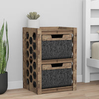 Thumbnail for Honeycomb Bedside Table Nightstand 2 Drawers [2 BLACK BINS]