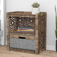 Thumbnail for Solar Bedside Table Nightstand 1 Drawer [1 LARGE GRAY BIN]