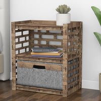 Thumbnail for Brickwall Bedside Table Nightstand 1 Drawer [1 LARGE GRAY BIN]