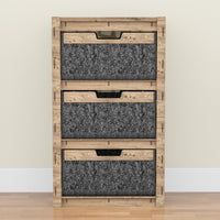 Thumbnail for Stones Chest Of 3 Drawers Storage Cabinet [3 LARGE BLACK BINS]