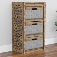 Thumbnail for Solar Chest Of 3 Drawers Storage Cabinet [3 LARGE GRAY BINS]