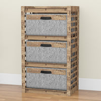 Thumbnail for Brickwall Chest Of 3 Drawers Storage Cabinet [3 LARGE GRAY BINS]