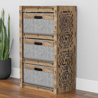 Thumbnail for Solar Chest Of 3 Drawers Storage Cabinet [3 LARGE GRAY BINS]