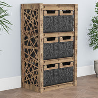 Thumbnail for Crystals Chest Of 6 Drawers Storage Cabinet [6 SMALL BLACK BINS]