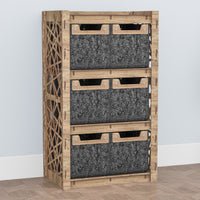 Thumbnail for Crystals Chest Of 6 Drawers Storage Cabinet [6 SMALL BLACK BINS]