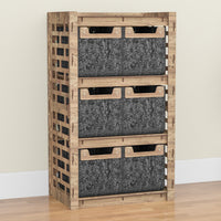 Thumbnail for Brickwall Chest Of 6 Drawers Storage Cabinet [6 SMALL BLACK BINS]