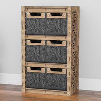 Thumbnail for Solar Chest Of 6 Drawers Storage Cabinet [6 SMALL BLACK BINS]