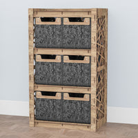 Thumbnail for Crystals Chest Of 6 Drawers Storage Cabinet [6 SMALL BLACK BINS]