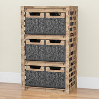 Thumbnail for Brickwall Chest Of 6 Drawers Storage Cabinet [6 SMALL BLACK BINS]