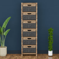 Thumbnail for Solar Tall 6 Drawer Storage Tower [6 LARGE BLACK BINS]