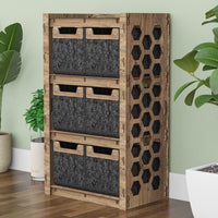 Thumbnail for Honeycomb Chest Of 6 Drawers Storage Cabinet [6 SMALL BLACK BINS]