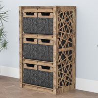 Thumbnail for Crystals Chest Of 6 Drawers Storage Cabinet [6 SMALL BLACK BINS]