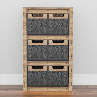 Thumbnail for Solar Chest Of 6 Drawers Storage Cabinet [6 SMALL BLACK BINS]