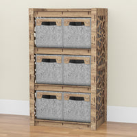 Thumbnail for Stones Chest Of 6 Drawers Storage Cabinet [6 SMALL GRAY BINS]