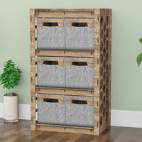 Thumbnail for Honeycomb Chest Of 6 Drawers Storage Cabinet [6 SMALL GRAY BINS]