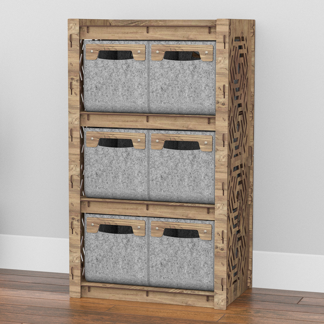 Solar Chest Of 6 Drawers Storage Cabinet [6 SMALL GRAY BINS]