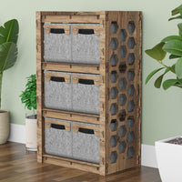 Thumbnail for Honeycomb Chest Of 6 Drawers Storage Cabinet [6 SMALL GRAY BINS]