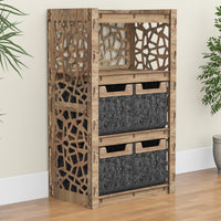 Thumbnail for Stones Chest Of 4 Drawers Storage Cabinet [4 SMALL BLACK BINS]