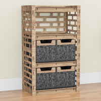 Thumbnail for Brickwall Chest Of 4 Drawers Storage Cabinet [4 SMALL BLACK BINS]