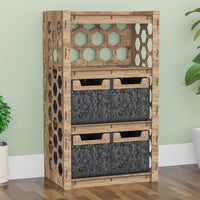 Thumbnail for Honeycomb Chest Of 4 Drawers Storage Cabinet [4 SMALL BLACK BINS]